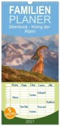 Cover-Bild zum Titel 'Familienplaner 2027 - Steinbock - König der Alpen mit 5 Spalten (Wandkalender, 21 x 45 cm) CALVENDO' von 'David Oberholzer - www. davidoberholzer. ch'