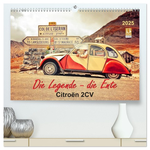 Die Legende - die Ente, Citroën 2CV (hochwertiger Premium Wandkalender 2025 DIN A2 quer), Kunstdruck in Hochglanz - Peter Roder