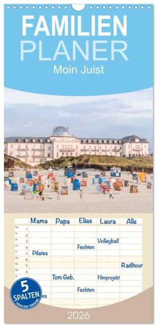 Familienplaner 2026 - Moin Juist mit 5 Spalten (Wandkalender, 21 x 45 cm) CALVENDO - Dietmar Scherf