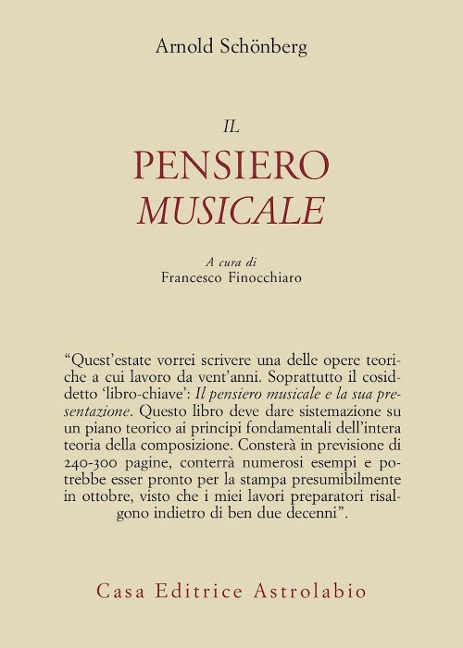 Il pensiero musicale. Testo tedesco a fronte - Arnold Schönberg