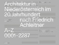 Architektur in Niederösterreich im 20. Jahrhundert nach Friedrich Achleitner - 