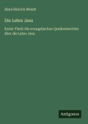 Cover-Bild zum Titel 'Die Lehre Jesu' von 'Hans Hinrich Wendt'
