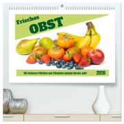 Cover-Bild zum Titel 'Frisches Obst - Mit leckeren Früchten und Vitaminen gesund durchs Jahr! (hochwertiger Premium Wandkalender 2026 DIN A2 quer), Kunstdruck in Hochglanz' von 'Angela Rohde'