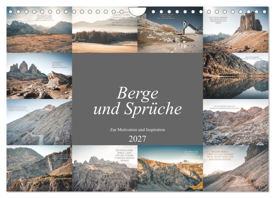 Berge und Sprüche zur Motivation und Inspiration (Wandkalender 2027 DIN A4 quer), CALVENDO Monatskalender - Dirk Meutzner