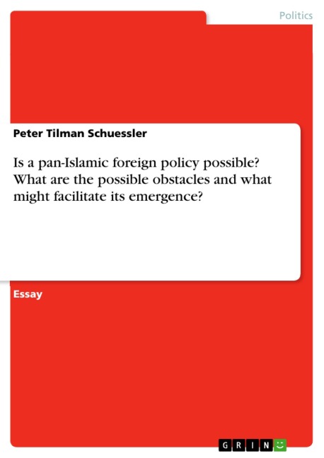 Is a pan-Islamic foreign policy possible? What are the possible obstacles and what might facilitate its emergence? - Peter Tilman Schuessler