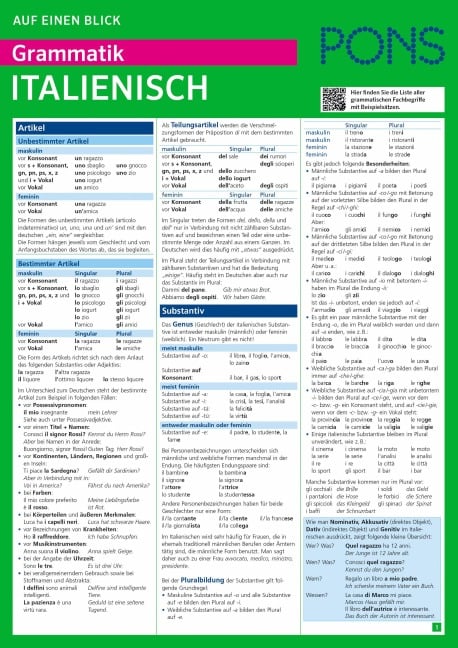 PONS Grammatik auf einen Blick Italienisch - 