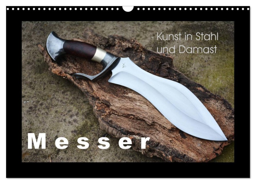 Kunst in Stahl und Damast - M e s s e r (Wandkalender 2026 DIN A3 quer), CALVENDO Monatskalender - Heribert Saal