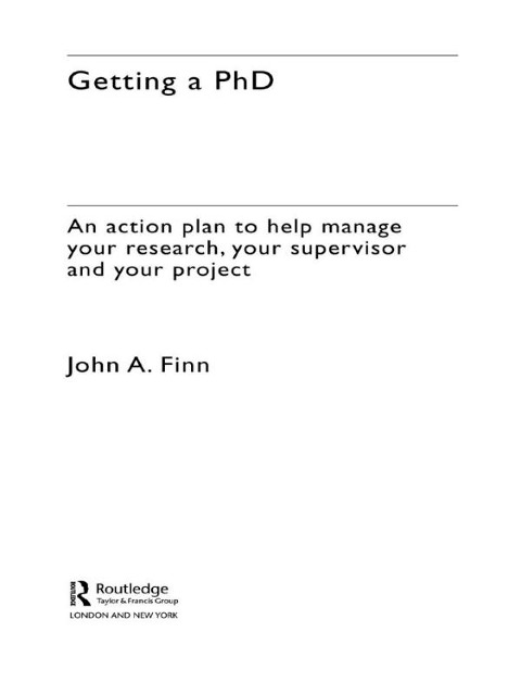 Getting a PhD - John Finn