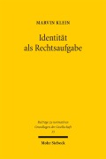 Cover-Bild zum Titel 'Identität als Rechtsaufgabe' von 'Marvin Klein'