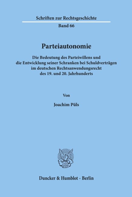 Parteiautonomie. - Joachim Püls