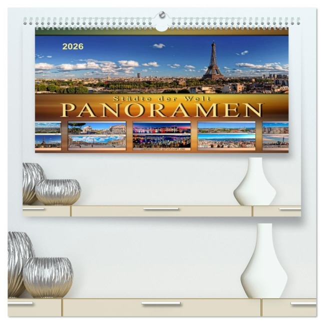Städte der Welt, Panoramen (hochwertiger Premium Wandkalender 2026 DIN A2 quer), Kunstdruck in Hochglanz - Peter Roder