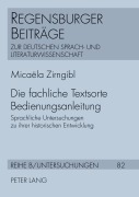 Cover-Bild zum Titel 'Die fachliche Textsorte Bedienungsanleitung' von 'Micaela Zirngibl'
