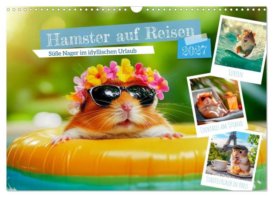 Hamster auf Reisen (Wandkalender 2027 DIN A3 quer), CALVENDO Monatskalender - Melanie Viola