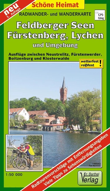 Radwander- und Wanderkarte Feldberger Seen, Fürstenberg, Lychen und Umgebung - Verlag Barthel