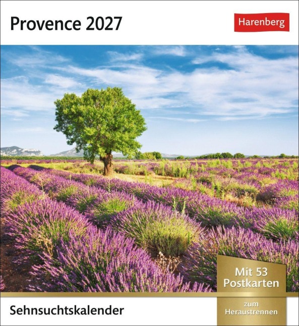 Provence Sehnsuchtskalender 2027 - Wochenkalender mit 53 Postkarten - 