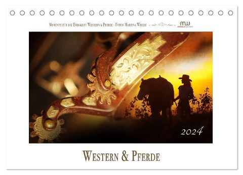 Western und Pferde (Tischkalender 2024 DIN A5 quer), CALVENDO Monatskalender - Martina Wrede
