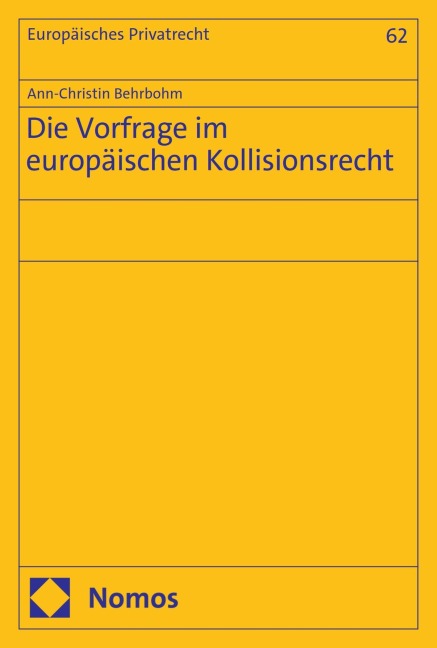Die Vorfrage im europäischen Kollisionsrecht - Ann-Christin Behrbohm