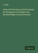 Cover-Bild zum Titel 'Ueber die Principien und die Grenzen der Reinigung von fauligen und fäulnissfähigen Schmutzwassern' von 'J. König'