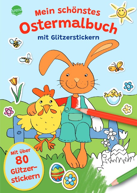 Mein schönstes Ostermalbuch mit Glitzerstickern (Mit über 80 Glitzerstickern) - Silke Reimers
