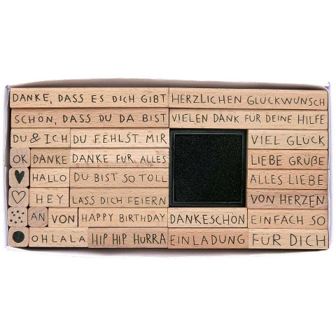 Stempelset Text, Deutsch, FSC 100% - 