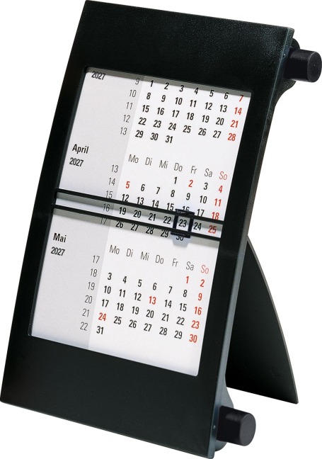 rido/idé 7038000907 3-Monats-Tischkalender 2027 90×120 mm, schwarz - 