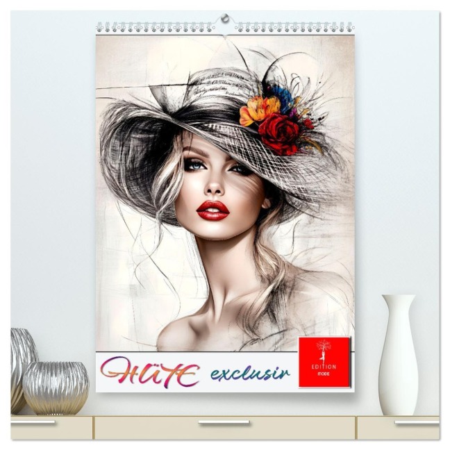 Hüte exclusiv (hochwertiger Premium Wandkalender 2026 DIN A2 hoch), Kunstdruck in Hochglanz - Peter Roder