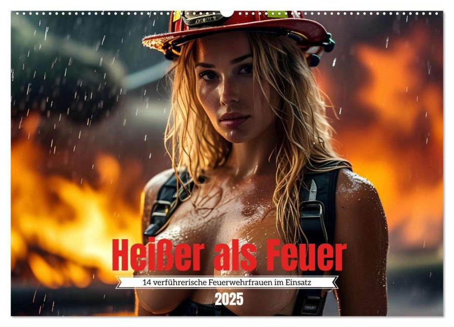 Heißer als Feuer: 14 verführerische Feuerwehrfrauen im Einsatz (Wandkalender 2025 DIN A2 quer), CALVENDO Monatskalender - FrauenInUniform FrauenInUniform