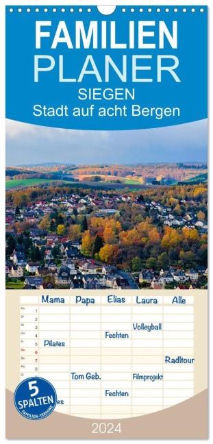 Familienplaner 2027 - SIEGEN Stadt auf acht Bergen mit 5 Spalten (Wandkalender, 21 x 45 cm) CALVENDO - Christine Nöh