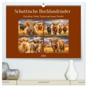 Schottische Hochlandrinder. Zwischen Nebel, Natur und rauer Pracht (hochwertiger Premium Wandkalender 2026 DIN A2 quer), Kunstdruck in Hochglanz - Rose Hurley