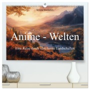 Cover-Bild zum Titel 'Anime - Welten: Eine Reise durch verträumte Welten (hochwertiger Premium Wandkalender 2026 DIN A2 quer), Kunstdruck in Hochglanz' von 'Simone Wunderlich'