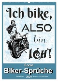 Coole Biker-Sprüche (Wandkalender 2024 DIN A2 hoch), CALVENDO Monatskalender - Sabine Löwer