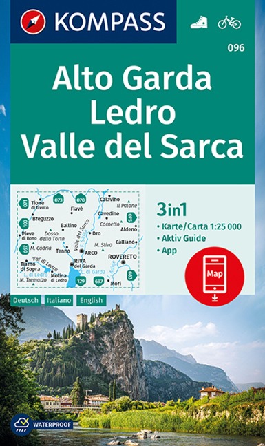 KOMPASS Wanderkarte 096 Alto Garda, Ledro, Valle del Sarca 1:25.000 - 