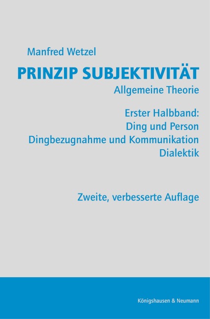 Prinzip Subjektivität: Allgemeine Theorie - Manfred Wetzel