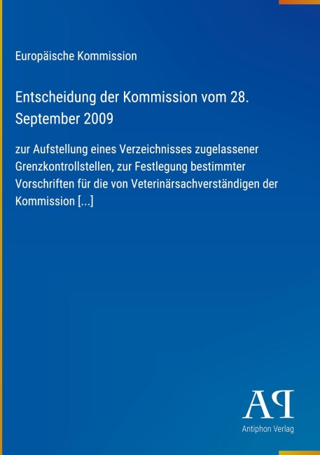 Entscheidung der Kommission vom 28. September 2009 - Europäische Kommission