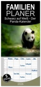 Cover-Bild zum Titel 'Familienplaner 2026 - Schwarz auf Weiß - Der Panda-Kalender mit 5 Spalten (Wandkalender, 21 x 45 cm) CALVENDO' von 'Simone Wunderlich'