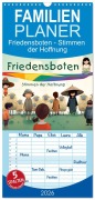 Cover-Bild zum Titel 'Familienplaner 2026 - Friedensboten - Stimmen der Hoffnung mit 5 Spalten (Wandkalender, 21 x 45 cm) CALVENDO' von 'Erich Krätschmer'