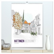 HATTINGEN GEZEICHNET (hochwertiger Premium Wandkalender 2026 DIN A2 hoch), Kunstdruck in Hochglanz - 