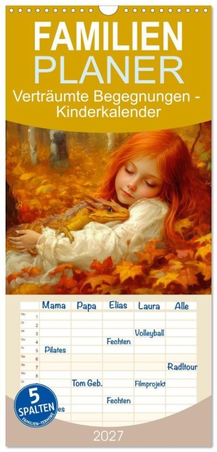 Familienplaner 2027 - Verträumte Begegnungen - Kinderkalender mit 5 Spalten (Wandkalender, 21 x 45 cm) CALVENDO - Liselotte Brunner-Klaus