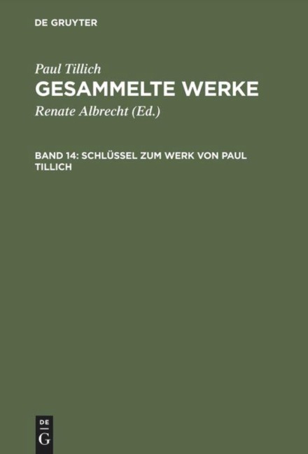 Schlüssel zum Werk von Paul Tillich - Paul Tillich