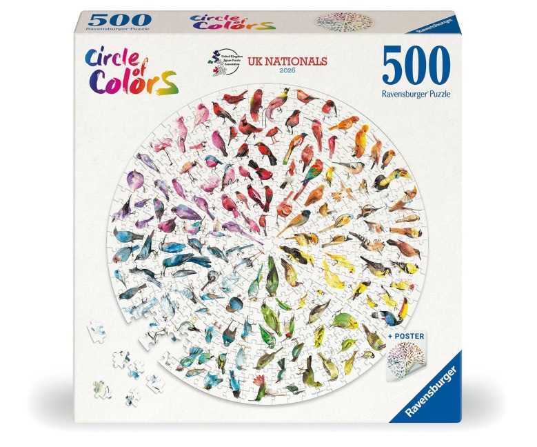 Erwachsenenpuzzle 500 Teile - Bunte Vögel - 