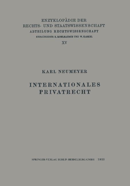 Internationales Privatrecht - Karl Neumeyer