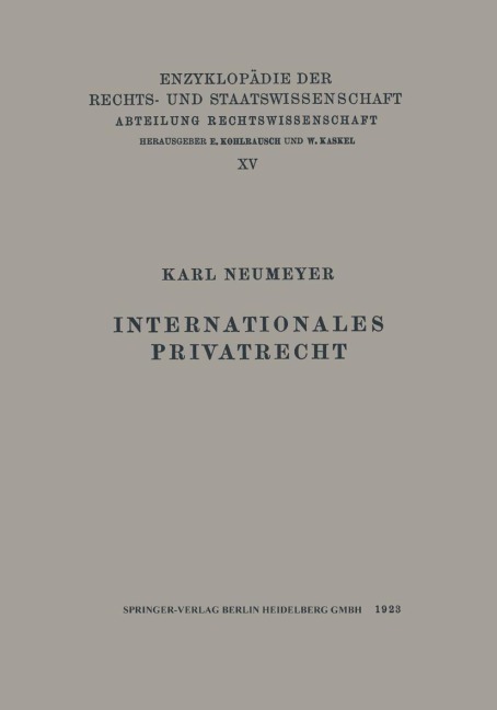 Internationales Privatrecht - Karl Neumeyer