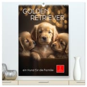 Cover-Bild zum Titel 'Golden Retriever - ein Hund für die Familie (hochwertiger Premium Wandkalender 2026 DIN A2 hoch), Kunstdruck in Hochglanz' von 'Peter Roder'