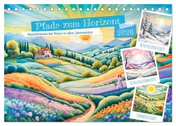 Cover-Bild zum Titel 'Pfade zum Horizont - Pastellträume der Natur in allen Jahreszeiten (Tischkalender 2026 DIN A5 quer), CALVENDO Monatskalender' von 'Anja Frost'