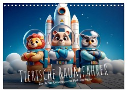 Cover-Bild zum Titel 'Tierische Raumfahrer: Durch das Universum mit Fell und Feder (Wandkalender 2026 DIN A4 quer), CALVENDO Monatskalender' von 'Artefacti Artefacti'