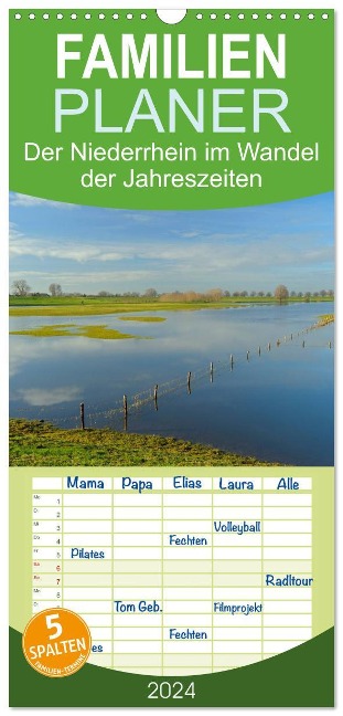 Familienplaner 2025 - Der Niederrhein im Wandel der Jahreszeiten mit 5 Spalten (Wandkalender, 21 x 45 cm) CALVENDO - Christof Wermter