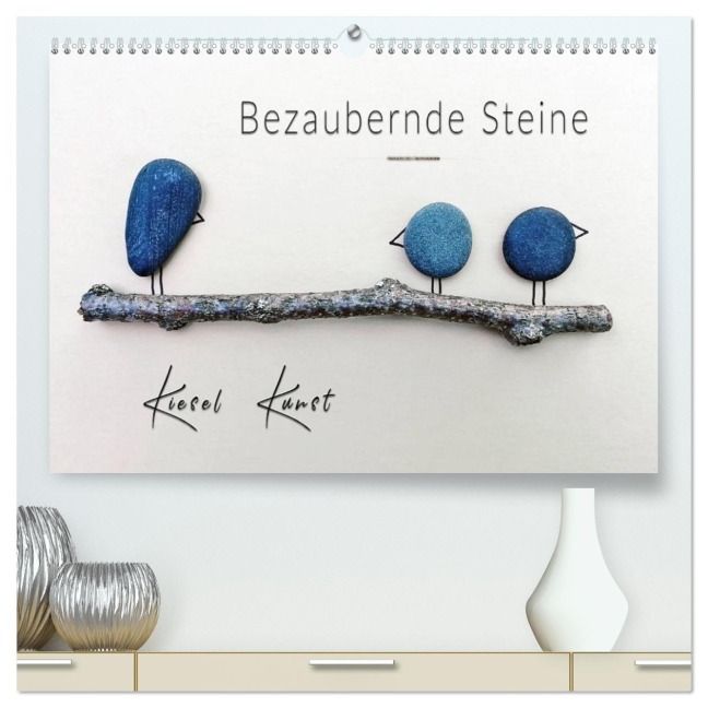 Bezaubernde Steine - Kieselkunst (hochwertiger Premium Wandkalender 2026 DIN A2 quer), Kunstdruck in Hochglanz - Peter Roder