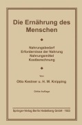 Cover-Bild zum Titel 'Die Ernährung des Menschen' von 'Otto Cohnheim, Hugo W. Knipping'