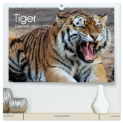 Cover-Bild zum Titel 'Tiger. Gestreift, wild u. schön (hochwertiger Premium Wandkalender 2026 DIN A2 quer), Kunstdruck in Hochglanz' von 'Elisabeth Stanzer'