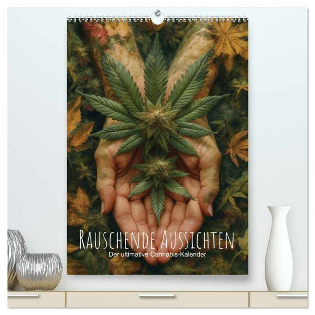 Rauschende Aussichten - Der ultimative Cannabis-Kalender (hochwertiger Premium Wandkalender 2026 DIN A2 hoch), Kunstdruck in Hochglanz - Artefacti Artefacti